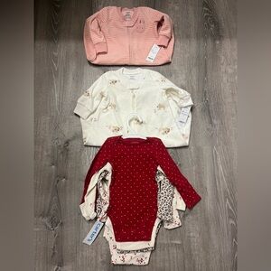 Lot of 3 Carter's 3 Month Items- Sleep Sacks and Bodysuits- NWT